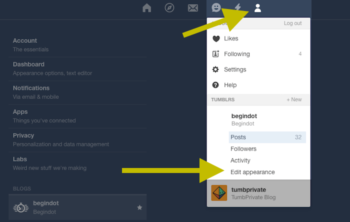 Edit Tumblr Blog