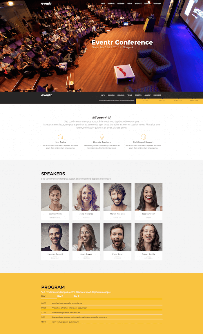 Eventr WordPress Theme