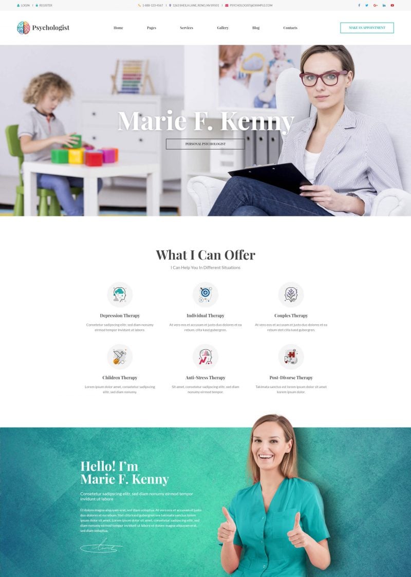 Psychologist WordPress Theme