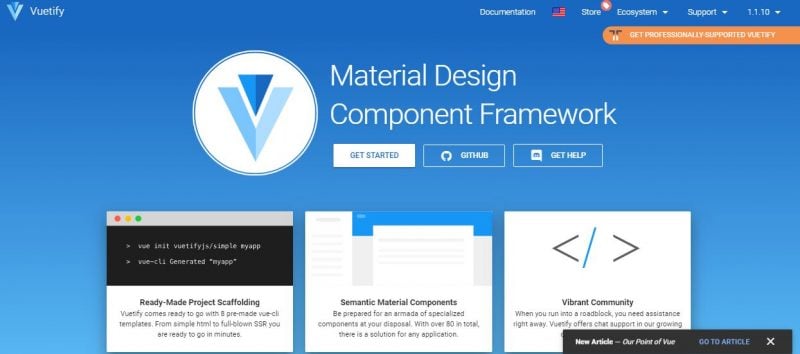 vuetify Veutify Framework