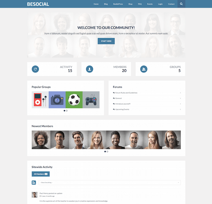 Besocial WordPress theme