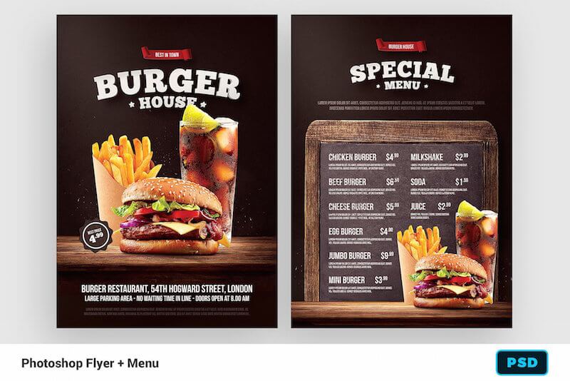 Burger Flyer Mockup Template