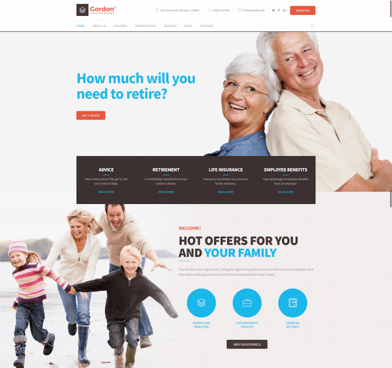 Gordon Investments & Insurance Theme