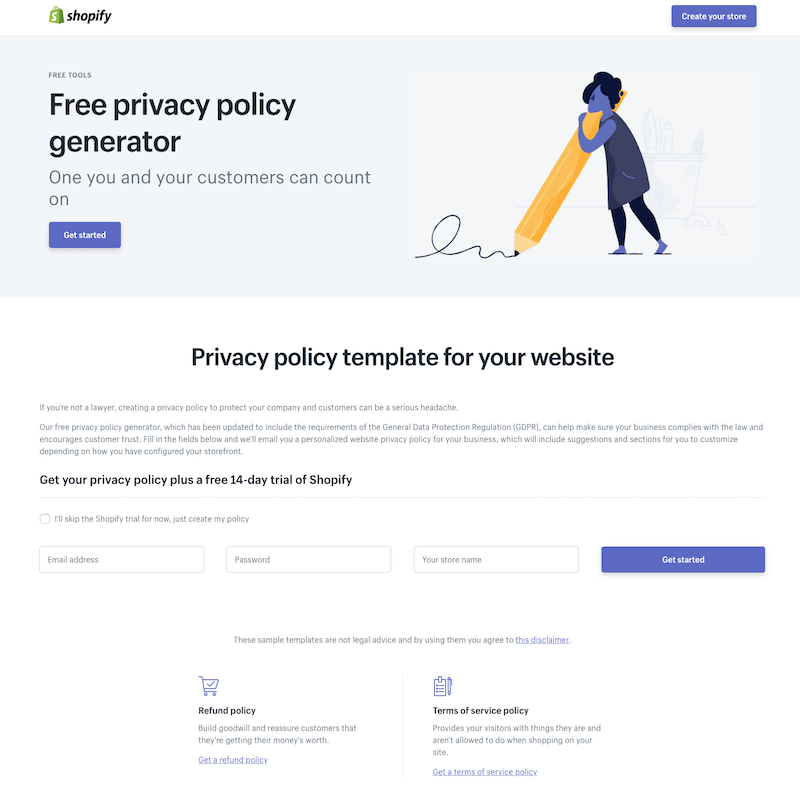 Shopify Privacy Policy Generator