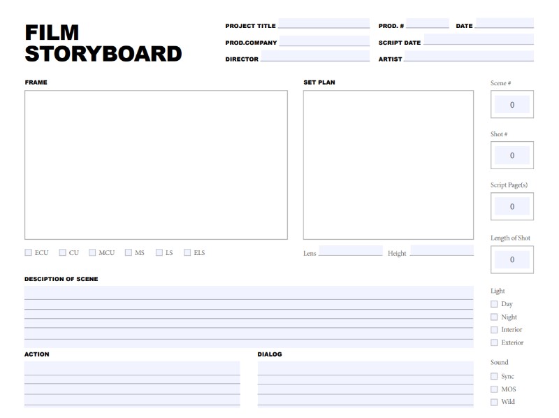 11 Storyboard Template