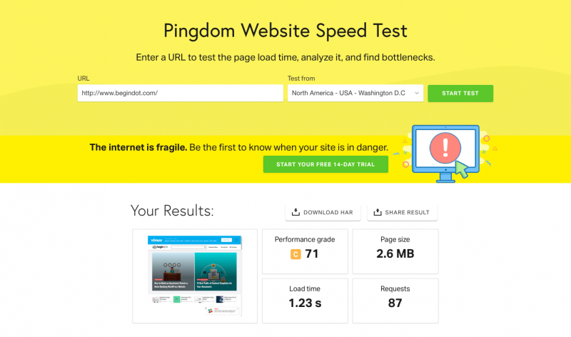 Begindot loading time BeginDot loading time