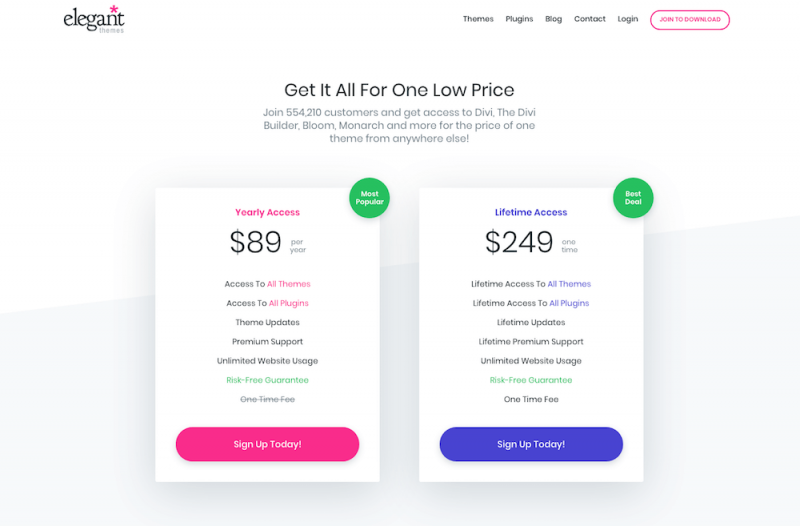 ElegantThemes Membership Plans