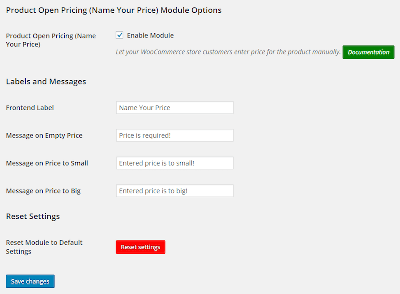 Open Pricing Option Open Pricing Option