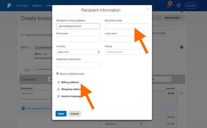 Paypal Invoice Business Details Paypal Invoice Business Details