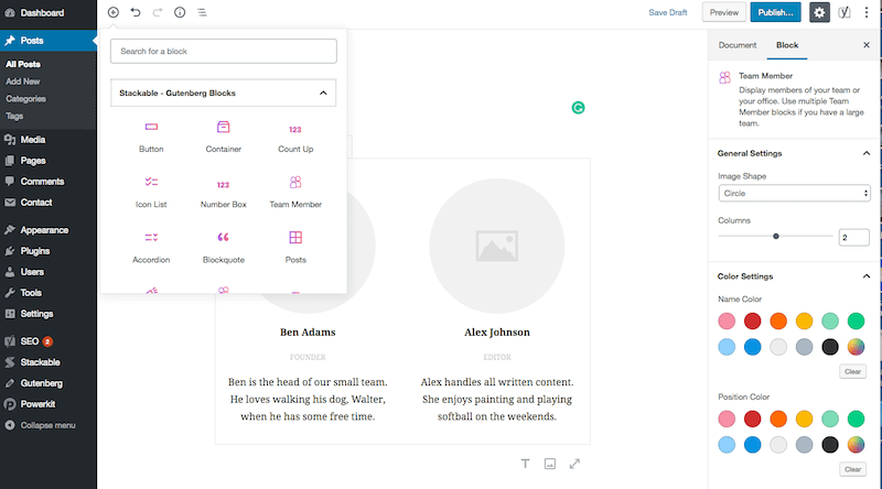 Stackable Gutenberg Blocks