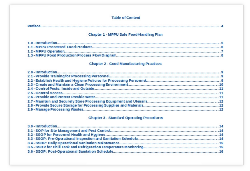 Table Of Content Template Doc Format