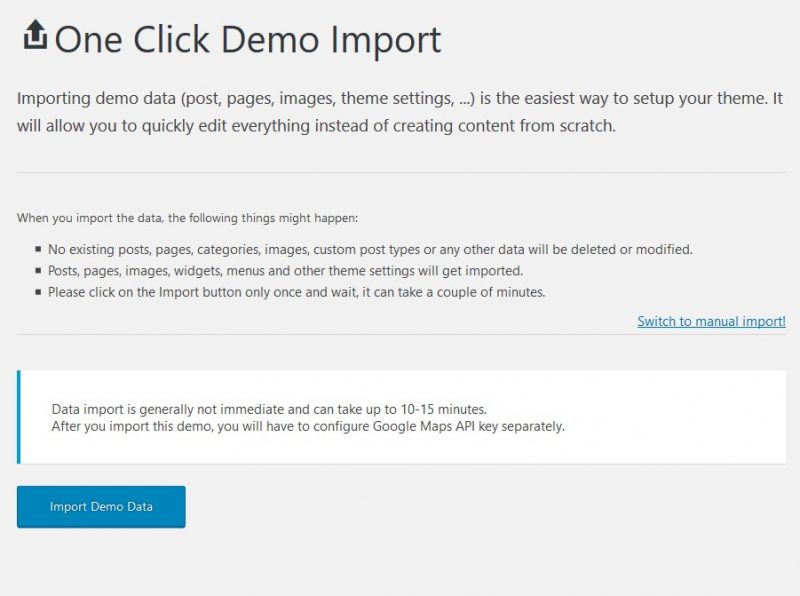 importar datos de demostración