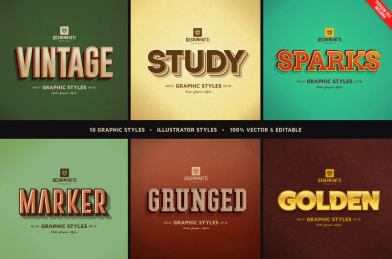 7. Retro Vintage Text Styles Retro Vintage Text Styles
