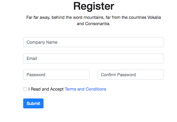 Bootstrap 4 Registration Form