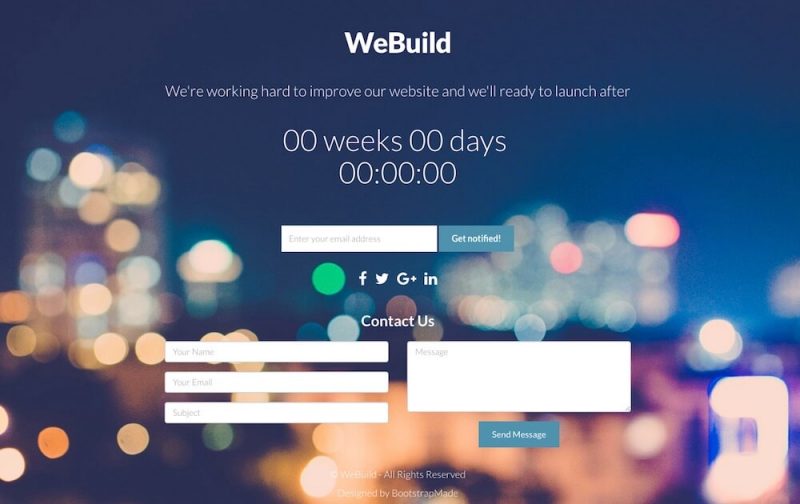 Bootstrap Coming Soon Template