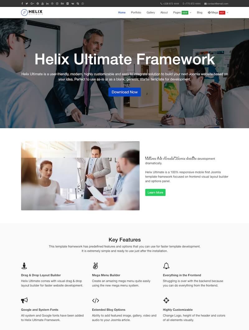 Helix Kostenlose Joomla-Vorlage