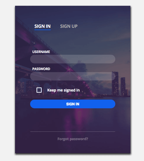 Login and registration form