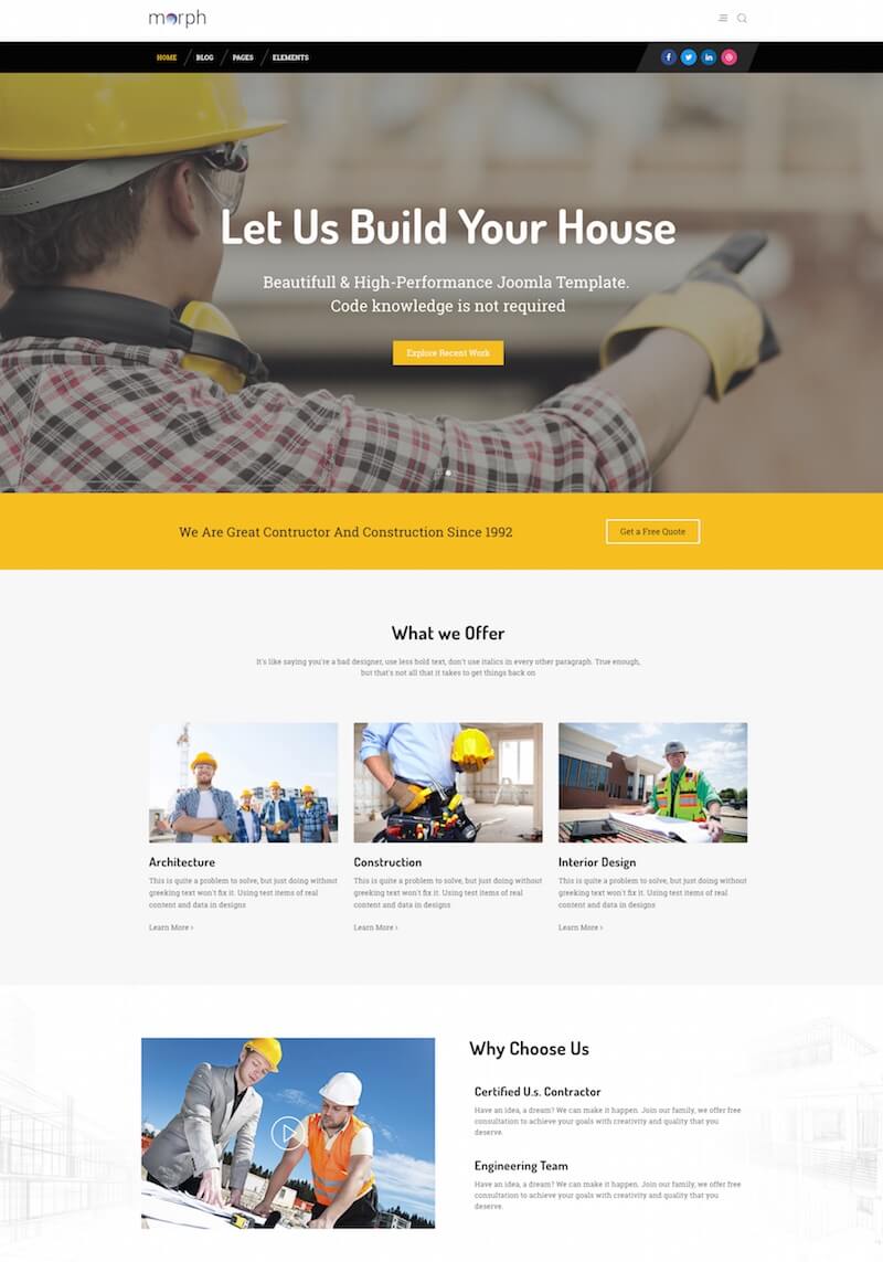 Morph Free Joomla Template