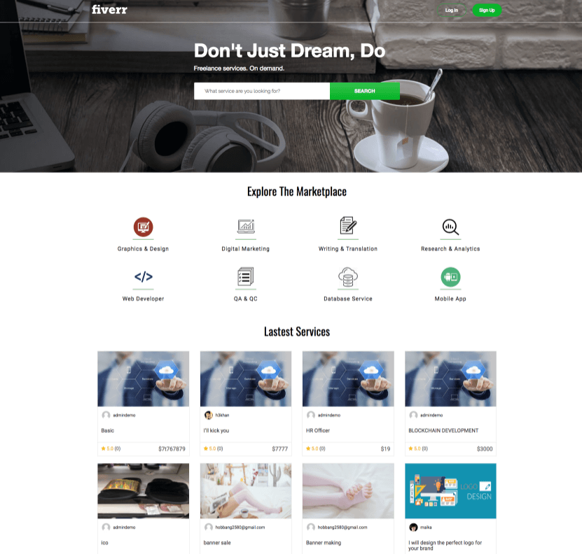 Fiverr Clone Theme