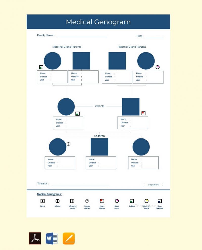 Best Genogram Templates (Family Tree Templates) Inside Genogram Template For Word