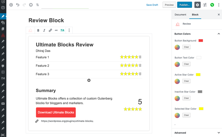 Review Block by Ultimate Blocks