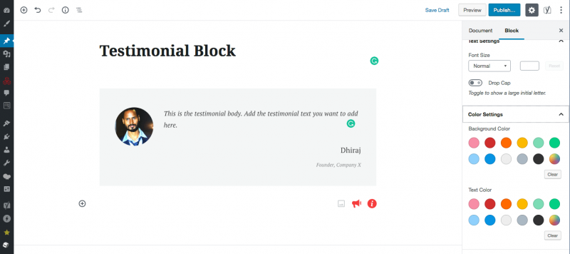 Testimonial Block