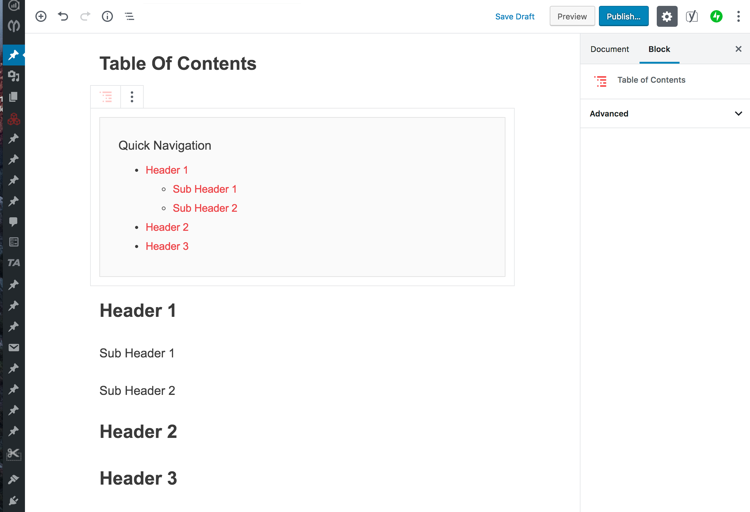 Ultimate Blocks Table Of Contents