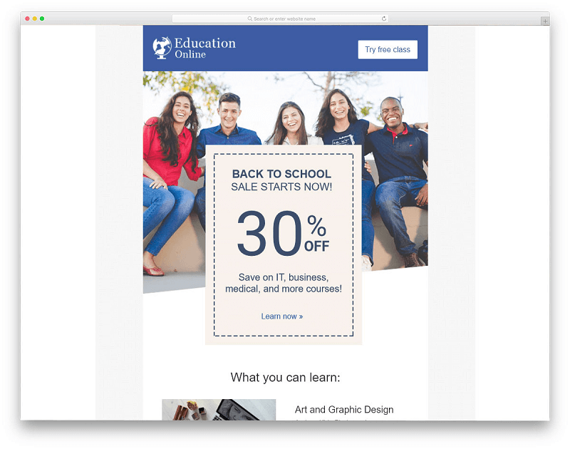 Back to School Back to School Email Template