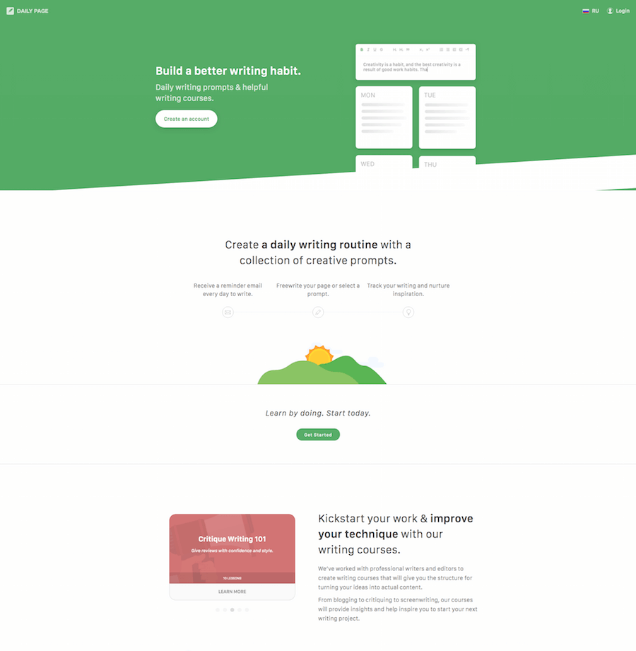 Daily Page Build a better writing habit. Daily Page