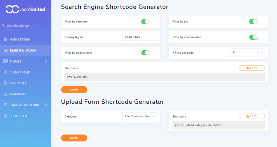 File Upload Settings