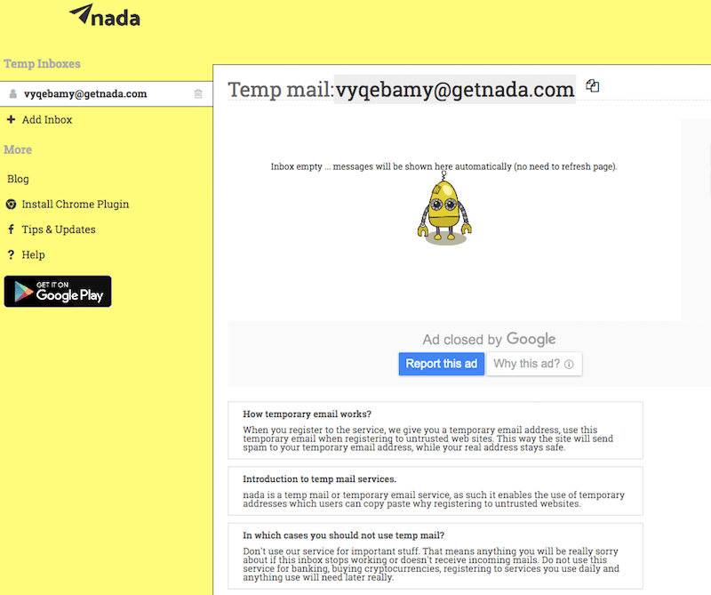 Nada Email Generator