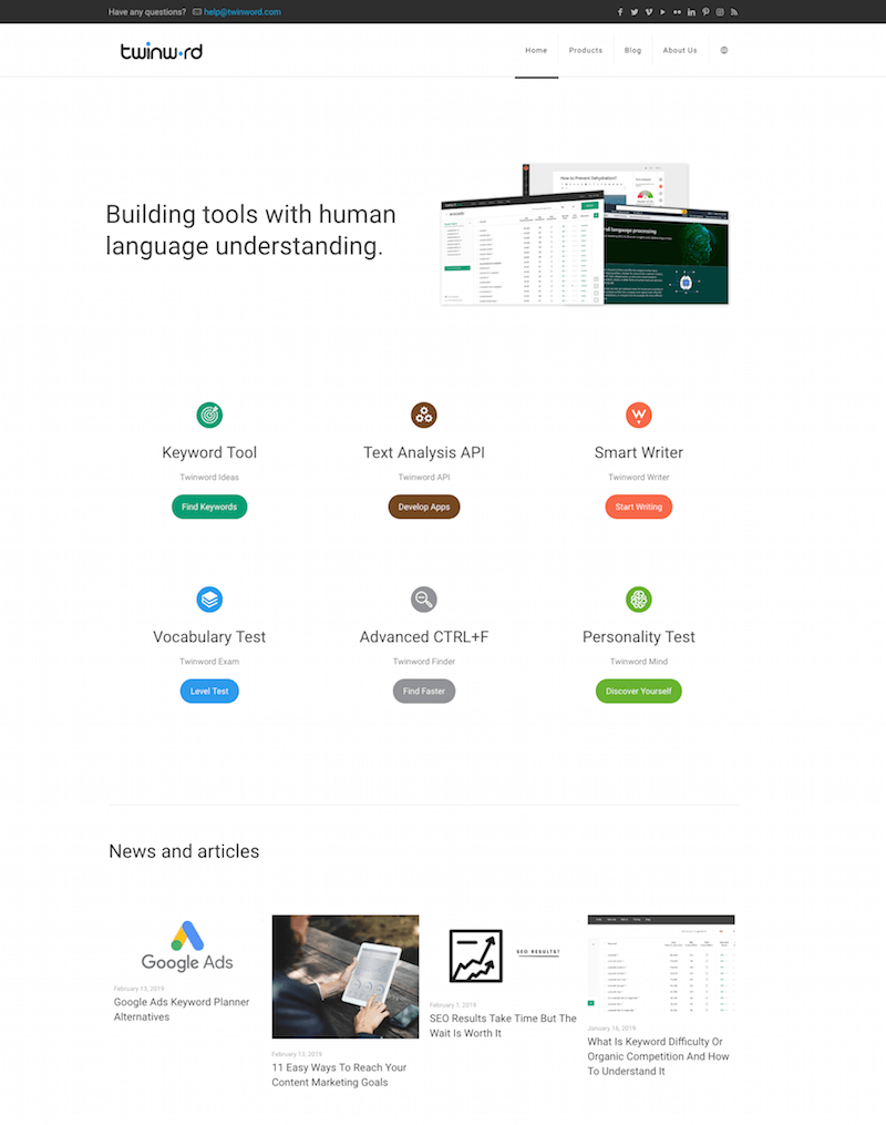 Official Homepage of NLP Company Twinword Inc. Twinword