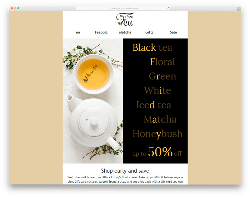 Tea Shop Email Template