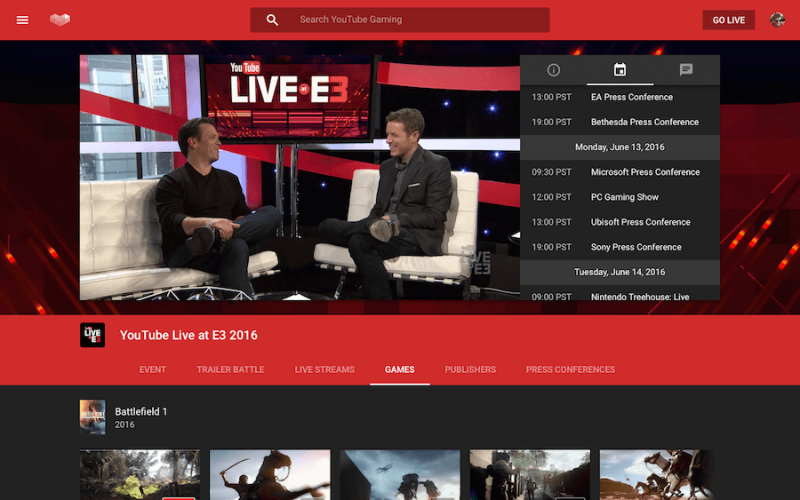 YouTube Live YouTube Live