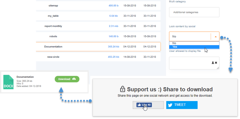 easy file lock Social Locker Add-On