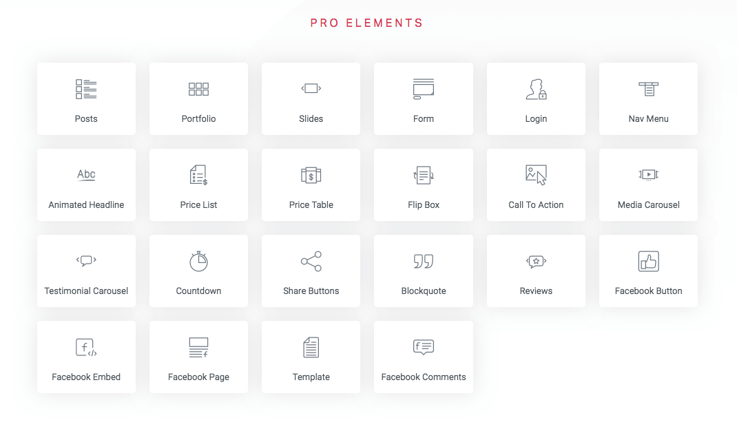 Elementor Pro Elements