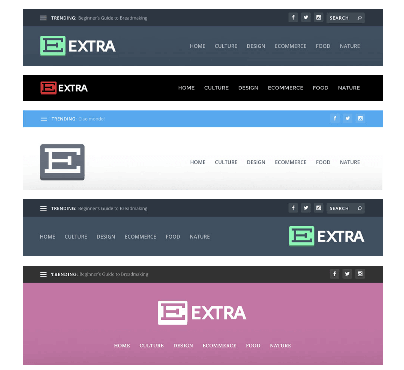 Extra Theme Header Design