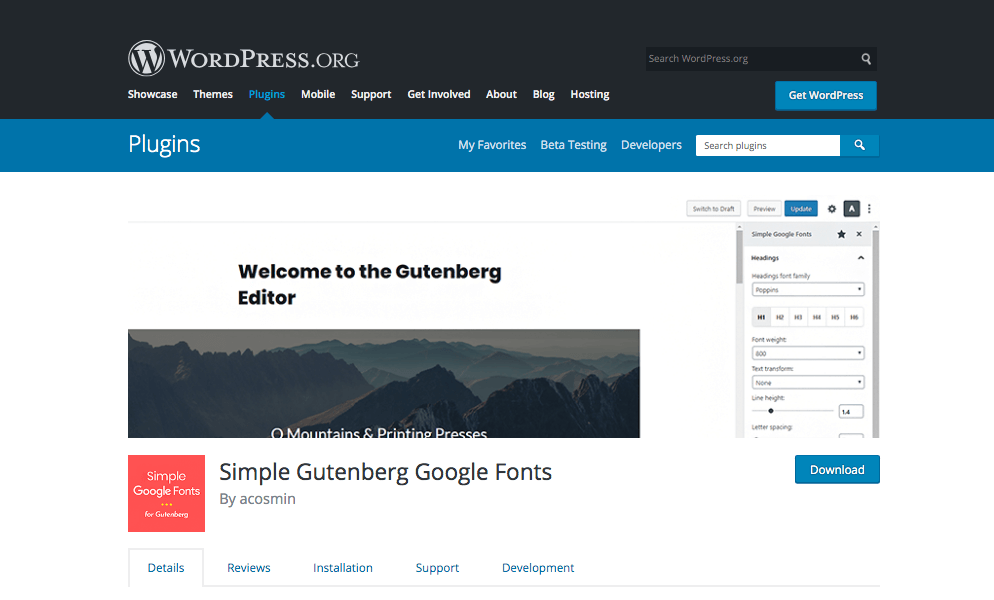 Google Fonts for Gutenberg Simple Gutenberg Google Fonts