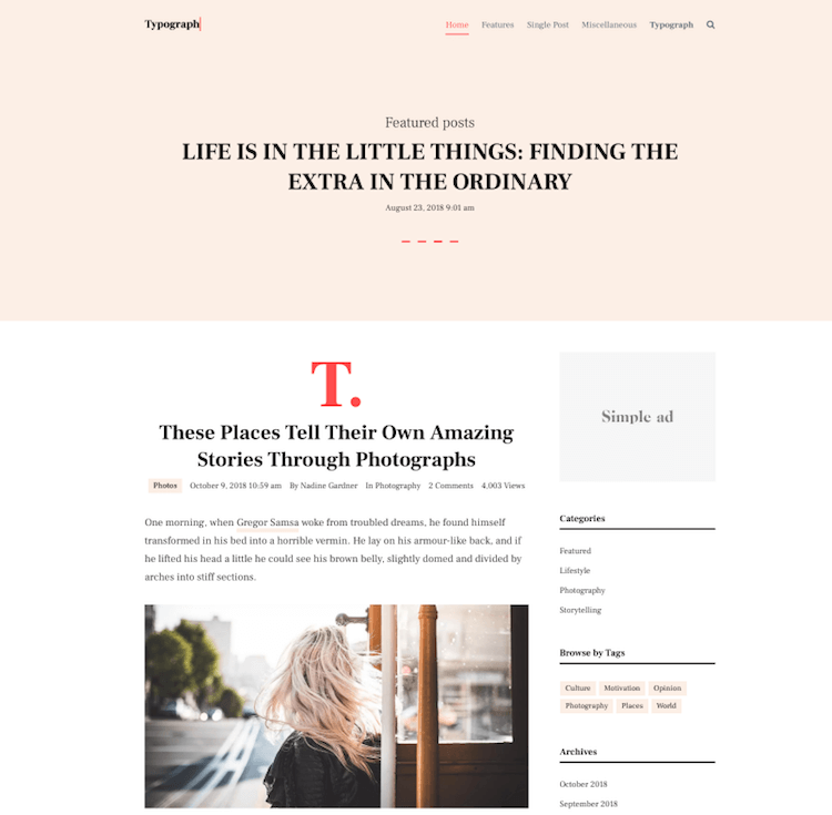 Typograph typograph theme