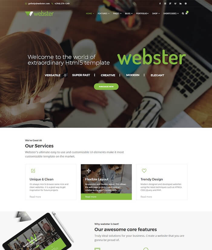 Webster Website Template Webster Website Template