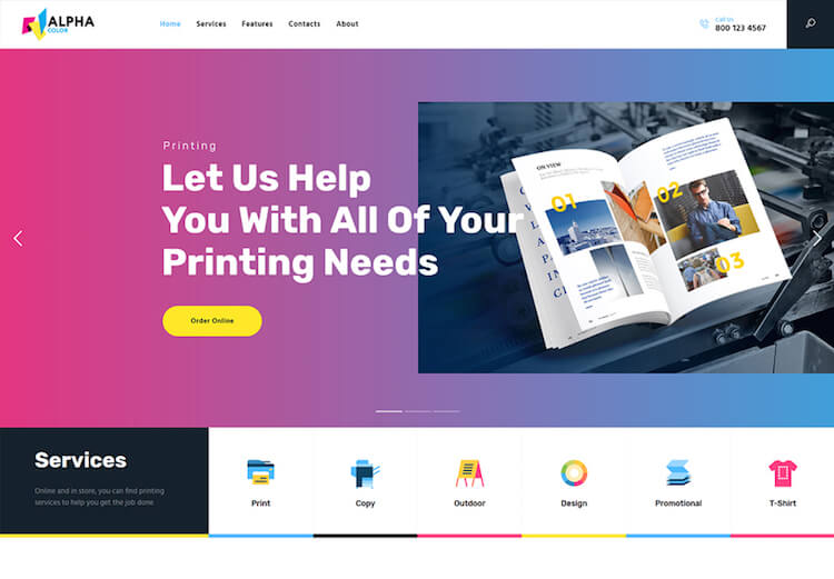 alphacolor type design printing services AlphaColor Theme