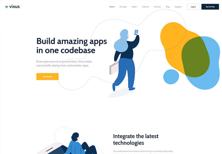 vixus startup mobile app wordpress landing page themef7d0 Vixus Theme