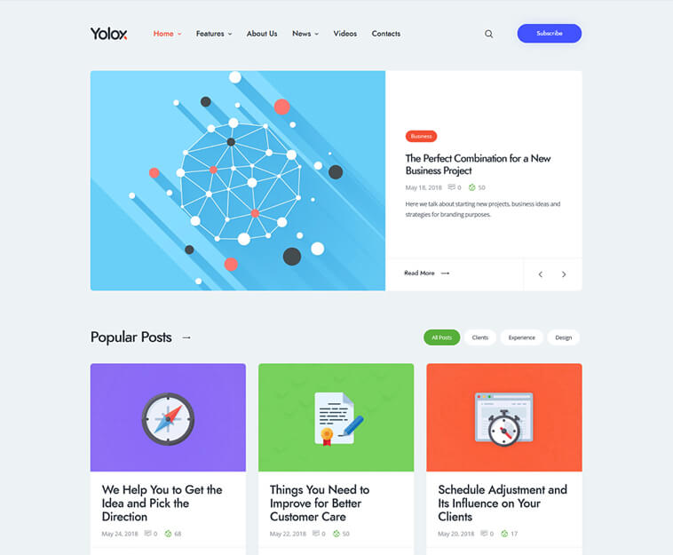 yolox modern wordpress blog theme Yolox Theme