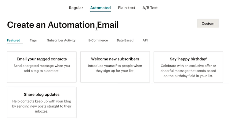 Automated email with MailChimp