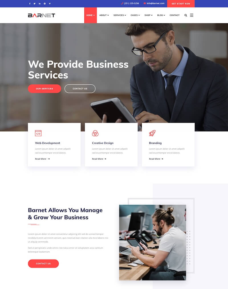 Barnet HTML Template Barnet Template