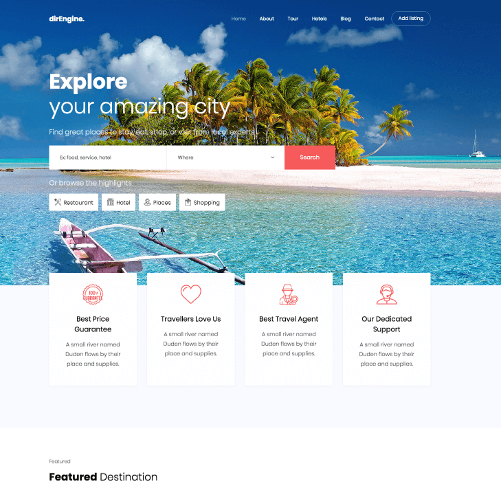 sample travel agency websites