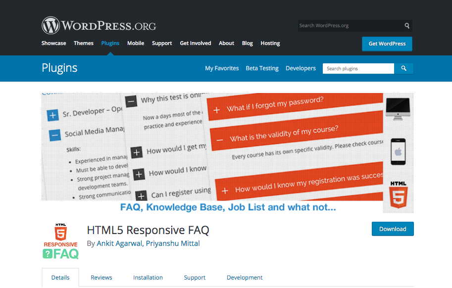 HTML5 Responsive FAQ