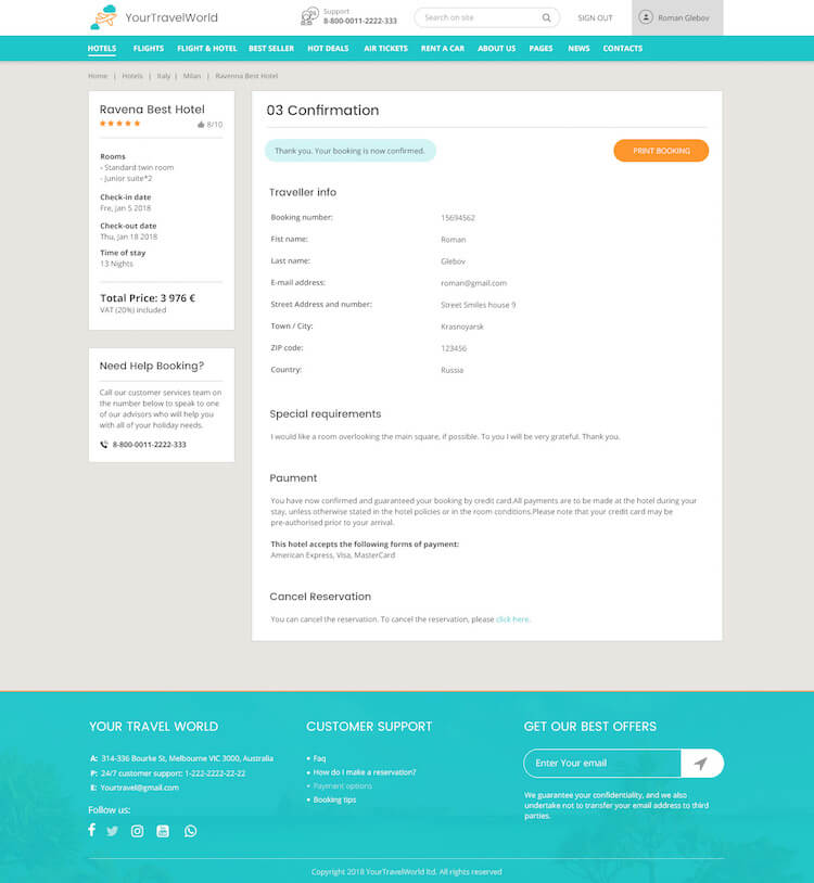 Online Travel Booking HTML Template Online Travel Booking HTML Template