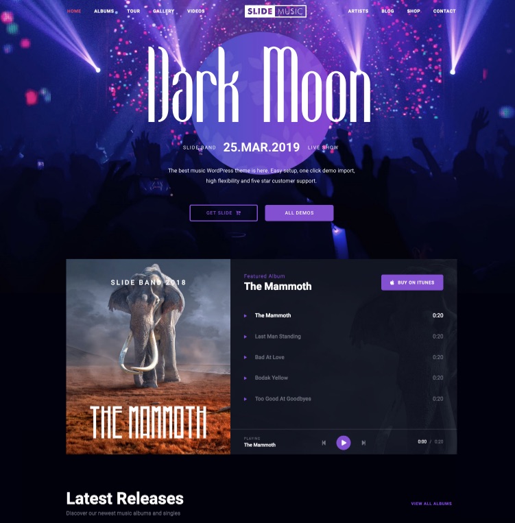 Slide Music WordPress Theme Slide music band WordPress theme
