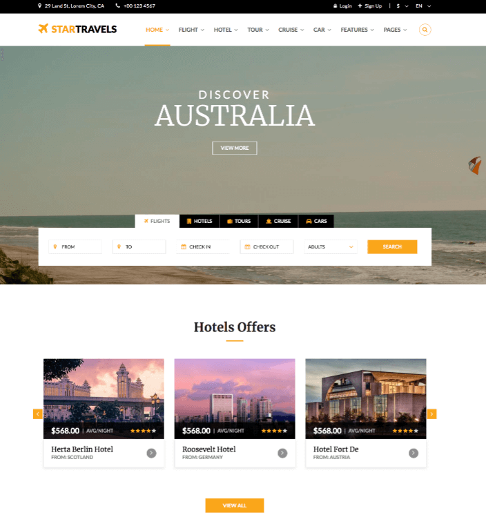 Star Travel Star Travel HTML Template